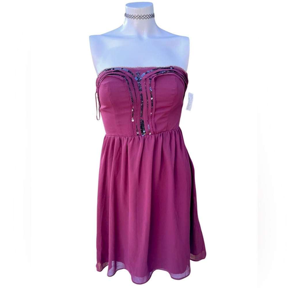 NWT Burgundy Strapless Dress From Lauren Conrad Womens Size 4